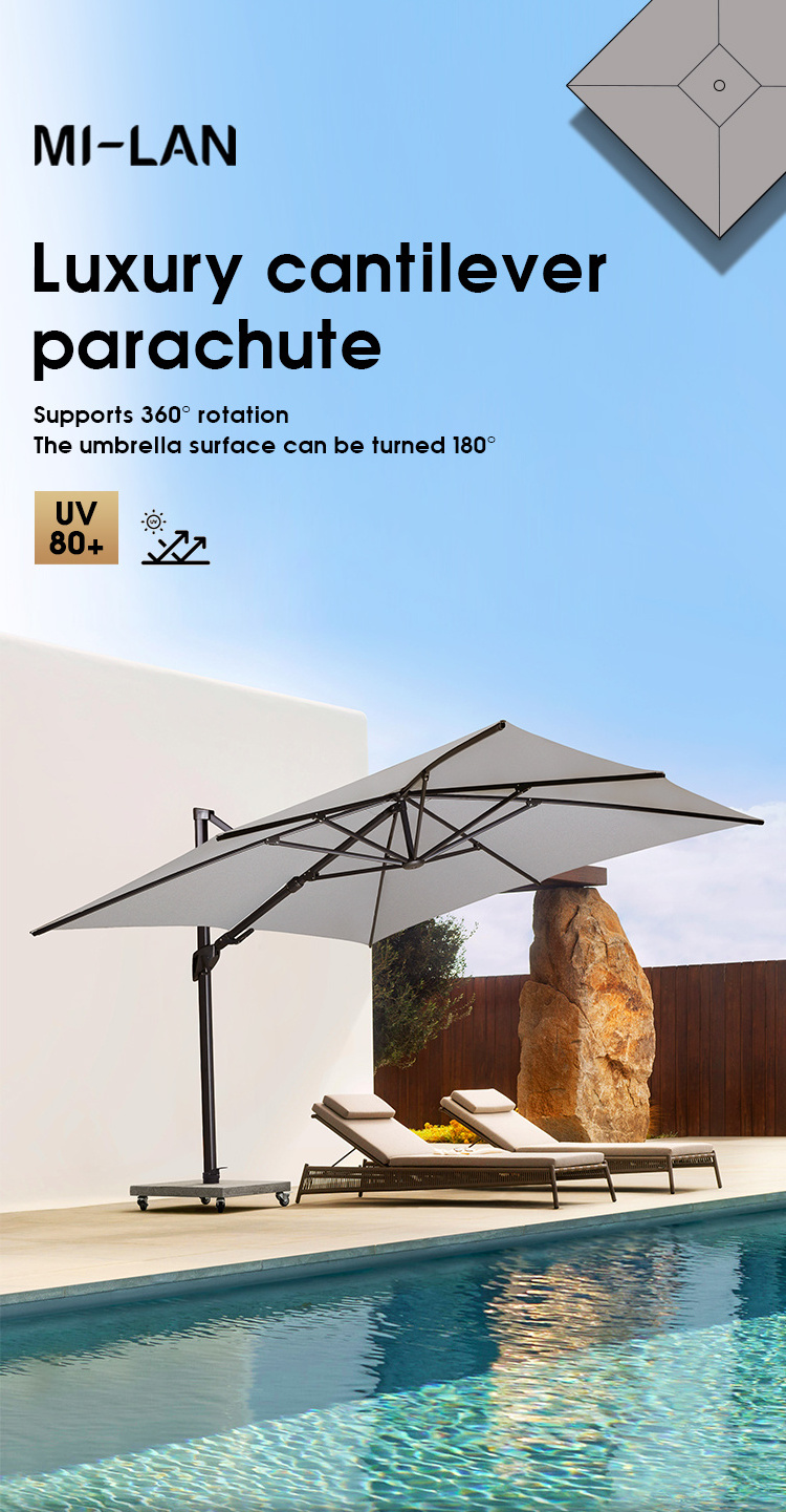 Custom  Decorative restaurant big size beach Aluminum Sunshade Cantilever Sun Garden Parasols Outdoor Patio Umbrellas