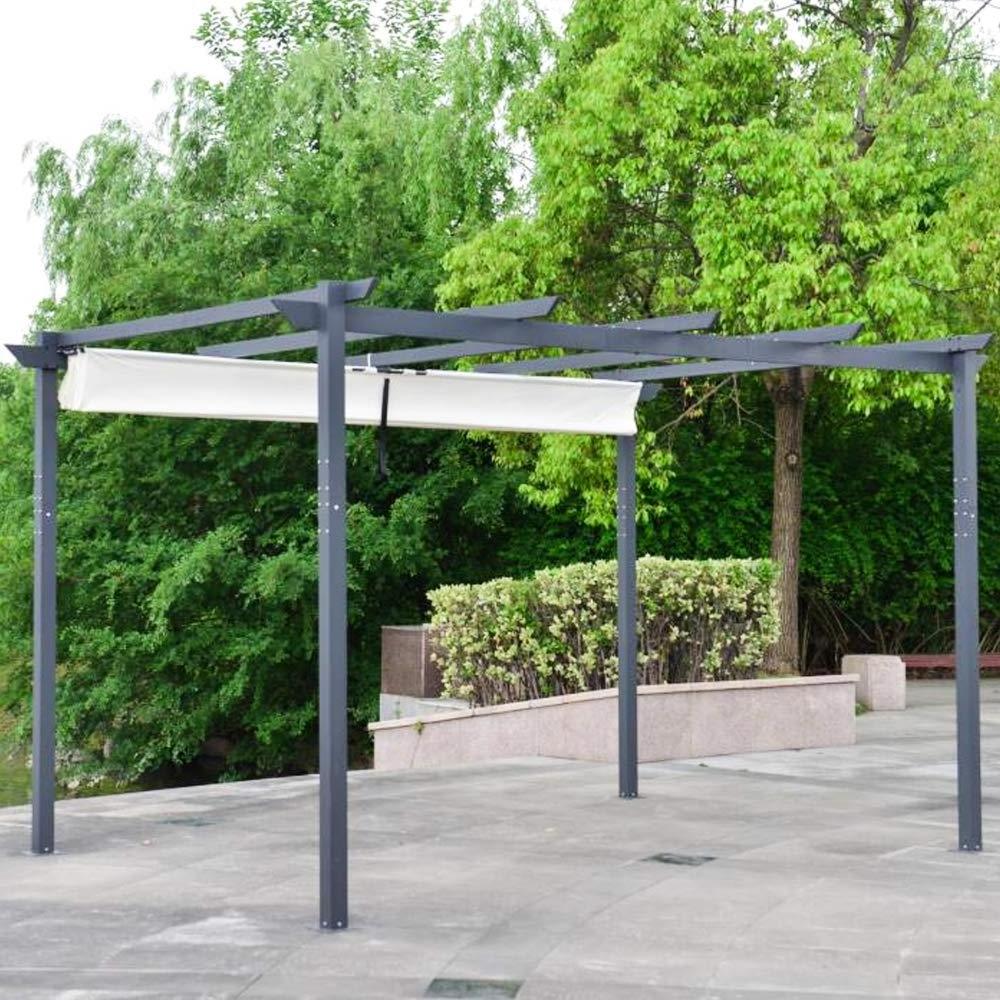 3x4M Outdoor Retractable Canopy Pergola  Folding Screen Aluminum Outdoor Garden Gazebo