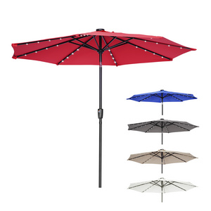 Giant Sunshade Heavy Duty  Waterproof Fishing Garden Pool Solar Umbrellas Outdoor Patio Parasol With Led Light