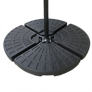 52/66kgs 4-piece cantilever offset patio umbrella base stand  hdpe water base umbrella stand holder