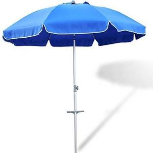 2M Portable UV 50+ Protection Beach Umbrella Outdoor Furniture with Tilt Steel Europe Pole, Sand Anchor & Carry Bag, Yellow/blue