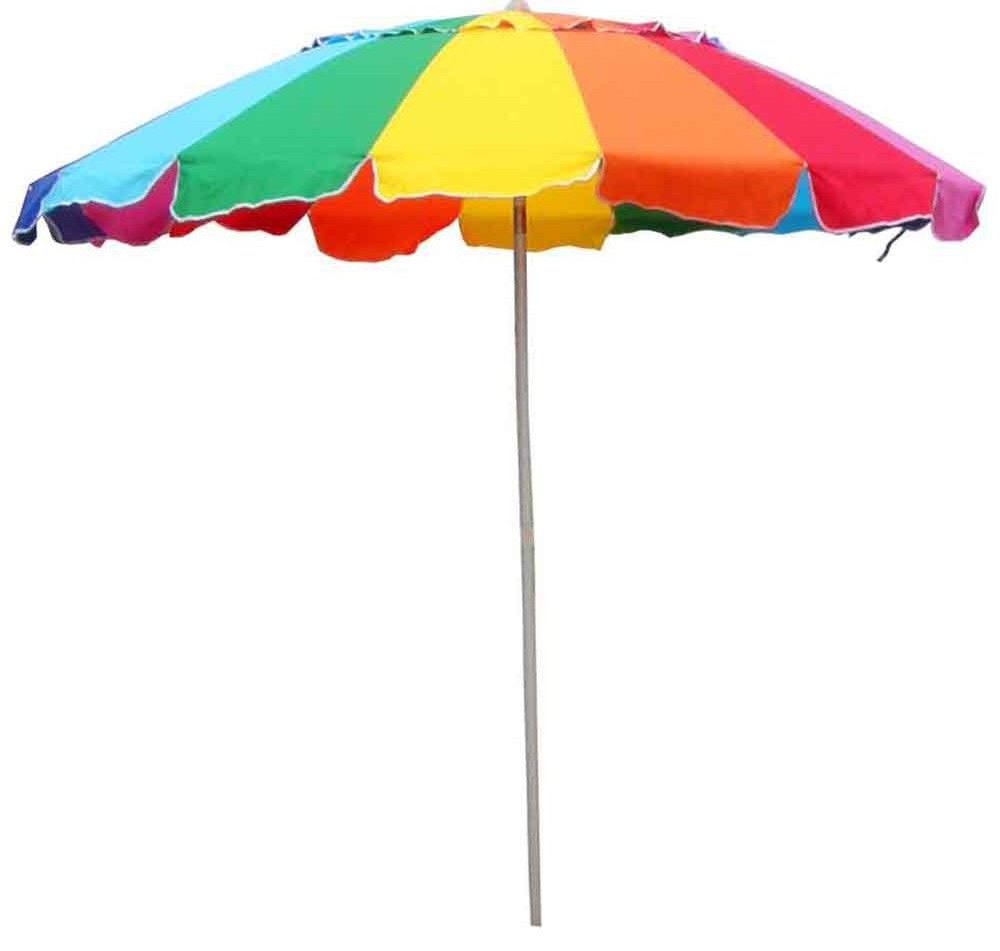 2.2M With Zinc Alloy Tilt 16 Ribs Patio Pool Garden Steel Outdoor Beach Umbrella