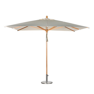 Windproof Sombrillas Wooden Beach Patio Pool Sun Shade Garden Parasols Outdoor Market Umbrellas For Restaurant