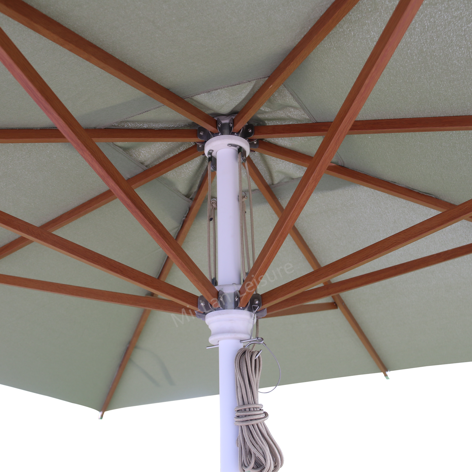 3x3M With Double Pulley System Aluminum Central  Pole Garden Leisure Outdoor Umbrellas