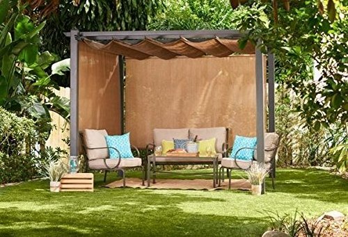 3x4M Outdoor Retractable Canopy Pergola  Folding Screen Aluminum Outdoor Garden Gazebo