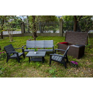 High Quality Modern Luxury Design Patio Sectional Dining Pp Waterproof Garden Style Sofa Chair Teak Outdoor Furniture Set