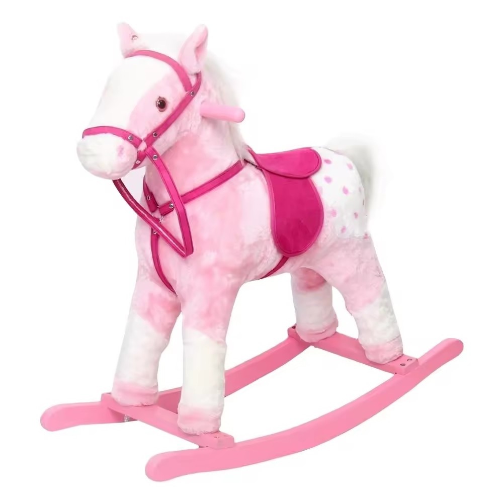 Professional custom plush doll toy factory Pink Unicorn Rocking Chair children's toys OEM/ODM free sample support