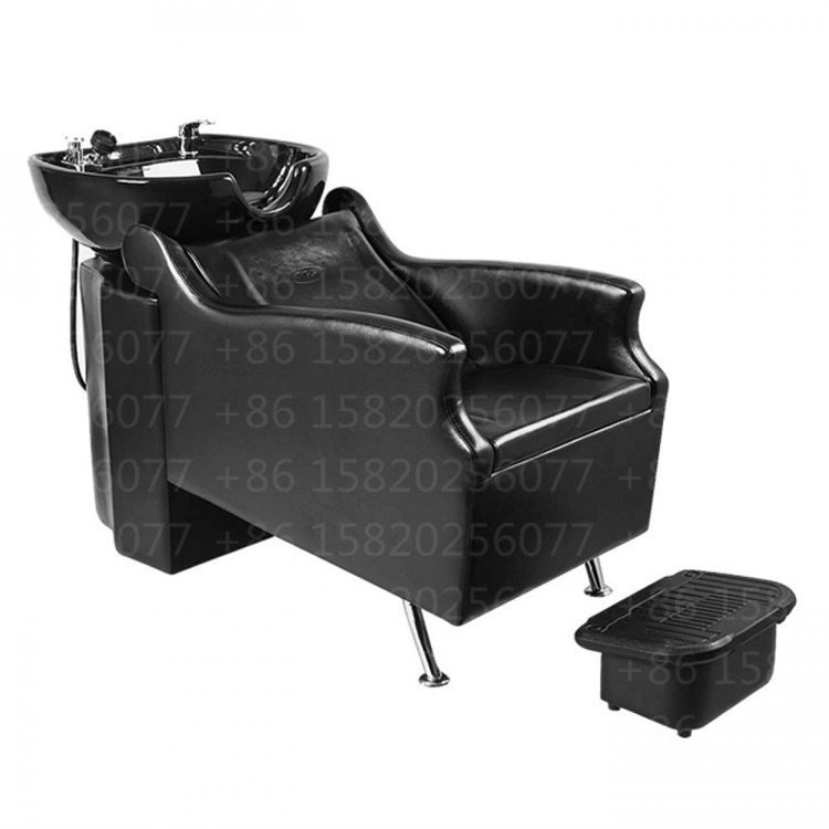 Salon furniture comfortable backwash shampoo unit table hair wash chair shampoo bed with basin bowl