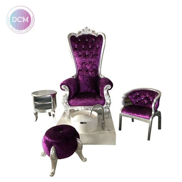 beauty salon manicure and pedicure furniture purple luxury throne spa pedicure chairs