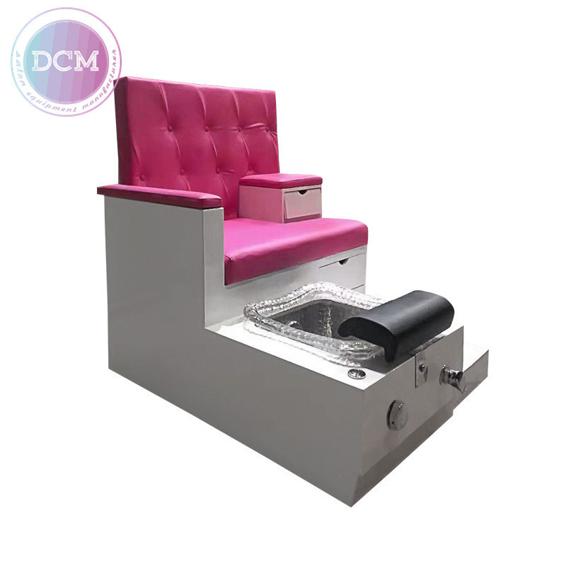 pink luxurious pedicure station used foot spa massage chair for manicure and pedicure