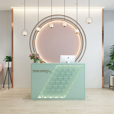 money drawing pink hair beauty salon reception counter desk for ins style