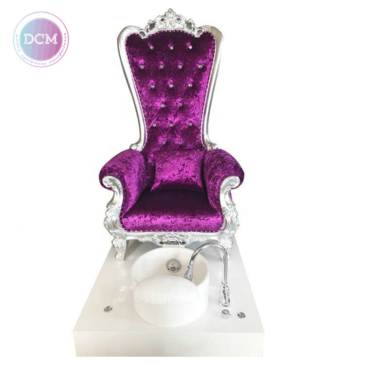 beauty salon manicure and pedicure furniture purple luxury throne spa pedicure chairs