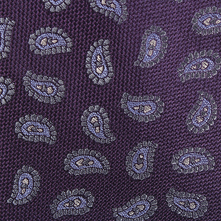 Dacheng Wholesale Purple Cravatta 100% Silk Tie Mens Paisley Jacquard Ties