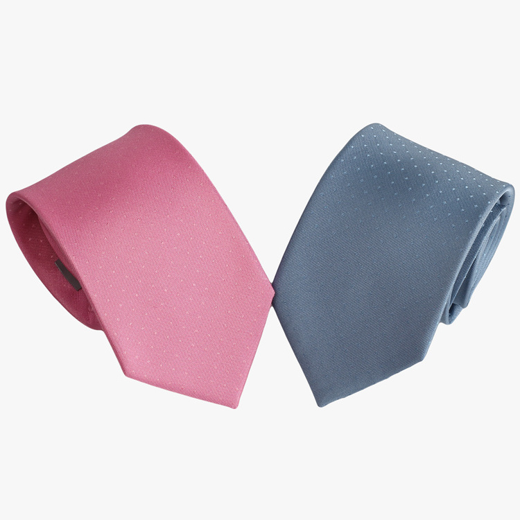 Cute Geometric Dots Pattern Embroidered Ties Manufacturer 100% Polyester Woven Neck Tie for Men