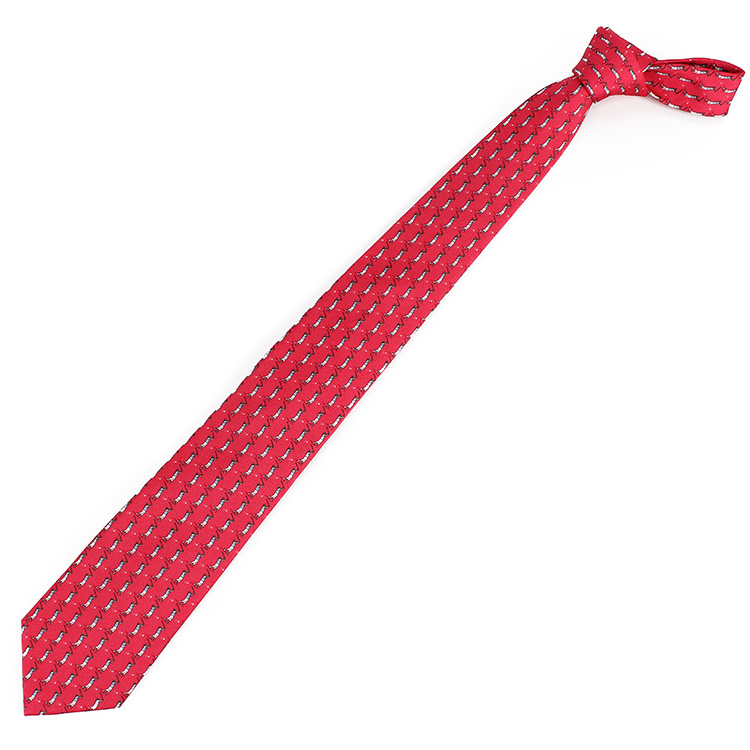 Dacheng Factory Customized Golf Man Pattern Printing Red Corbatas Silk Tie