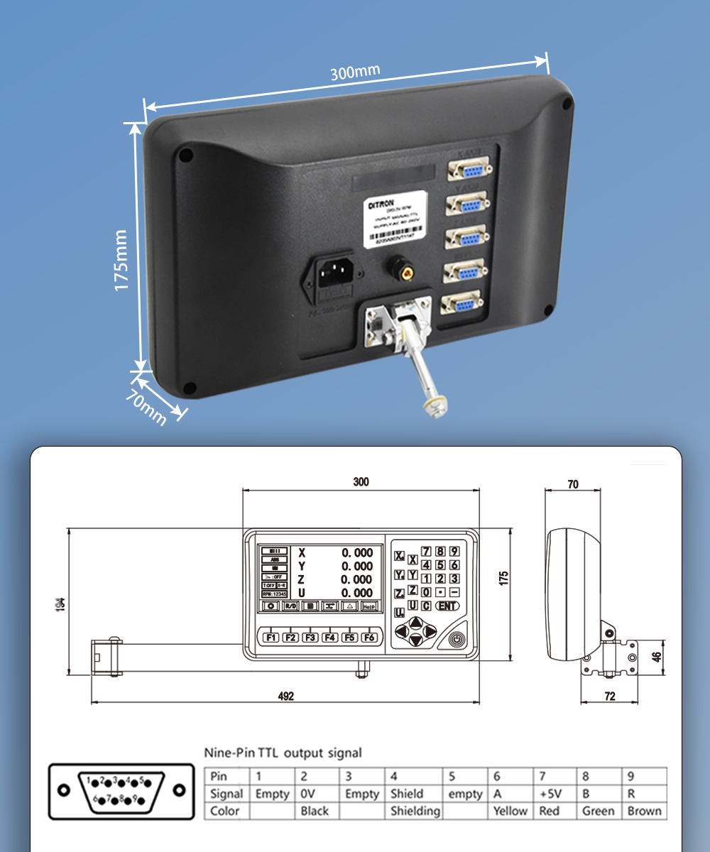 Ditron with magnetic scale linear glass scale Dro Kit for Lathe and Milling Machine dro 3 axis digital readout