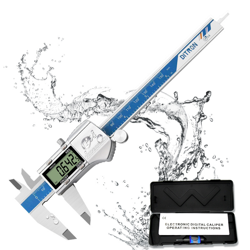 Ditron Vernier Digital Caliper, Calipers 6 Inch Measuring Tool with Stainless Steel, IP54 Splash Proof Protection Design 150mm