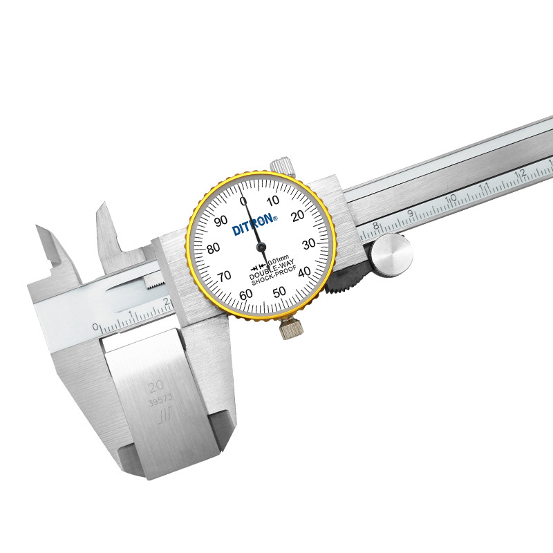 Ditron 0-300mm/12 inch Dial Caliper 0.02 mm Stainless Steel Dial Gauge Vernier Caliper Shockproof Metal Digital Dial Caliper