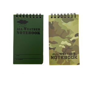 Outdoor waterproof notepad camouflage PVC all-weather coil notebook notepad 150mm*100mm for camping hiking man gift