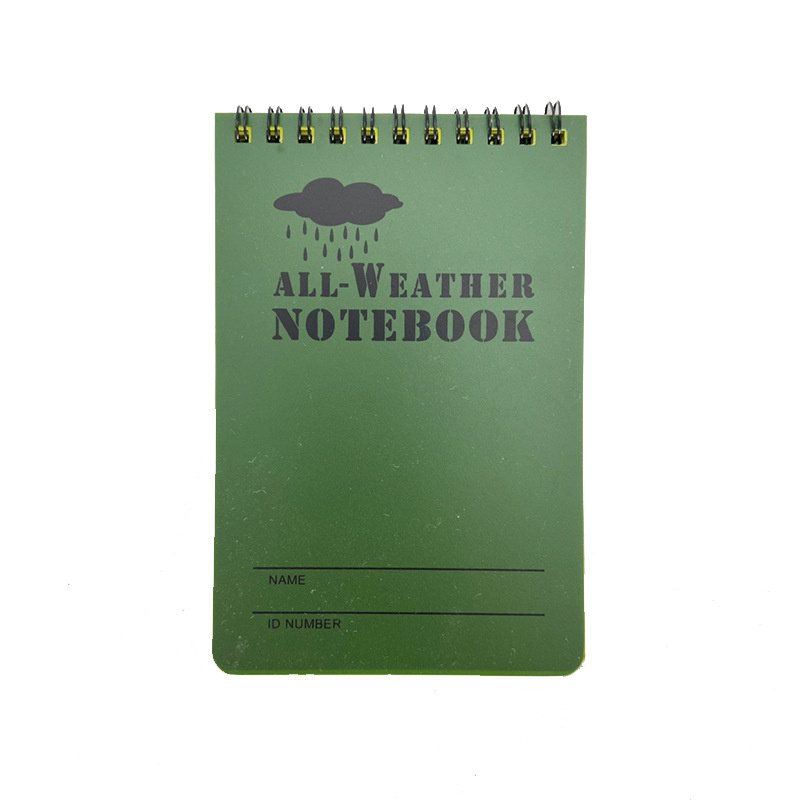 Outdoor waterproof notepad camouflage PVC all-weather coil notebook notepad 150mm*100mm for camping hiking man gift