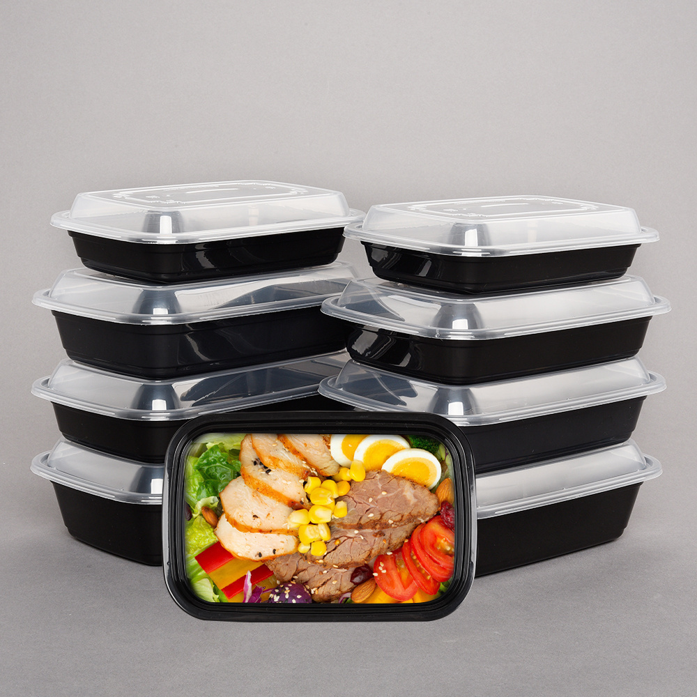 Wholesale single cell thickened American square box disposable plastic food lunch box takeout food container with lids