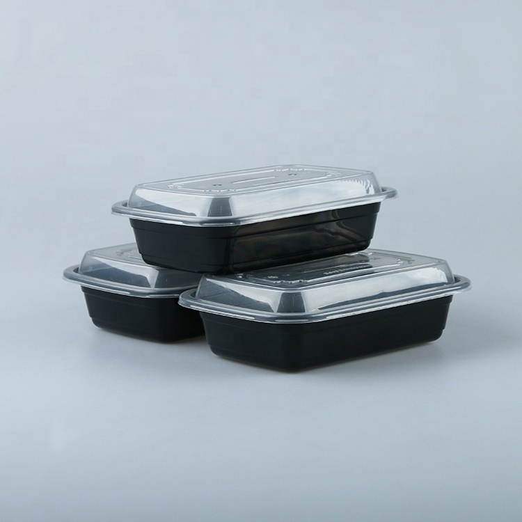 Wholesale single cell thickened American square box disposable plastic food lunch box takeout food container with lids