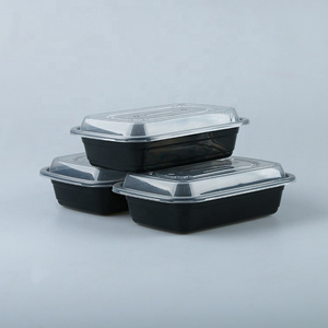 Wholesale single cell thickened American square box disposable plastic food lunch box takeout food container with lids