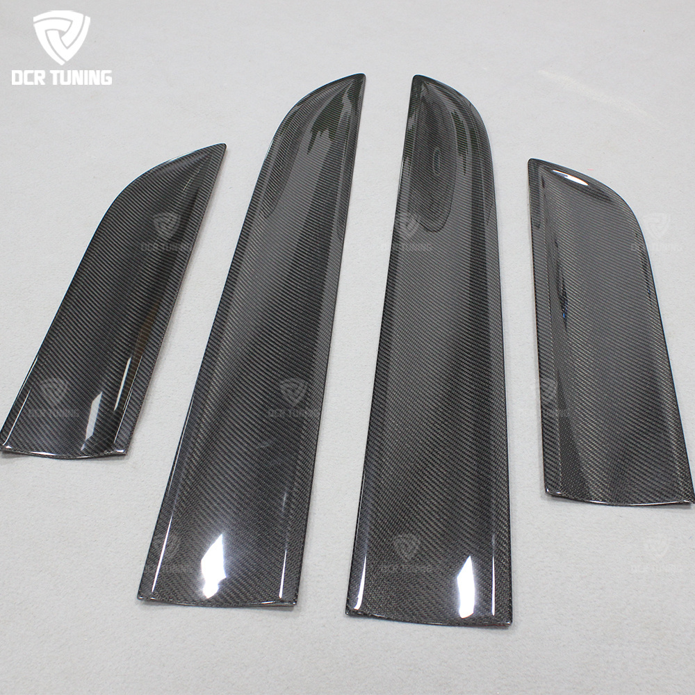 For Porsche Macan Carbon Fiber Door Plate Cover Trim 4pcs/set Decoration Body Kit 2014-up