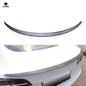 Matte Black Carbon Fiber Car Rear Trunk Lip Wing electric spoiler for Tesla Model 3 Sedan Roof Boot Spoiler