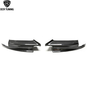 For BMW E90 E92 E93 M3 Carbon Fiber Front Canards Trim Exterior Bumper Splitter Protect Cover Glossy Black Fog Light Trim