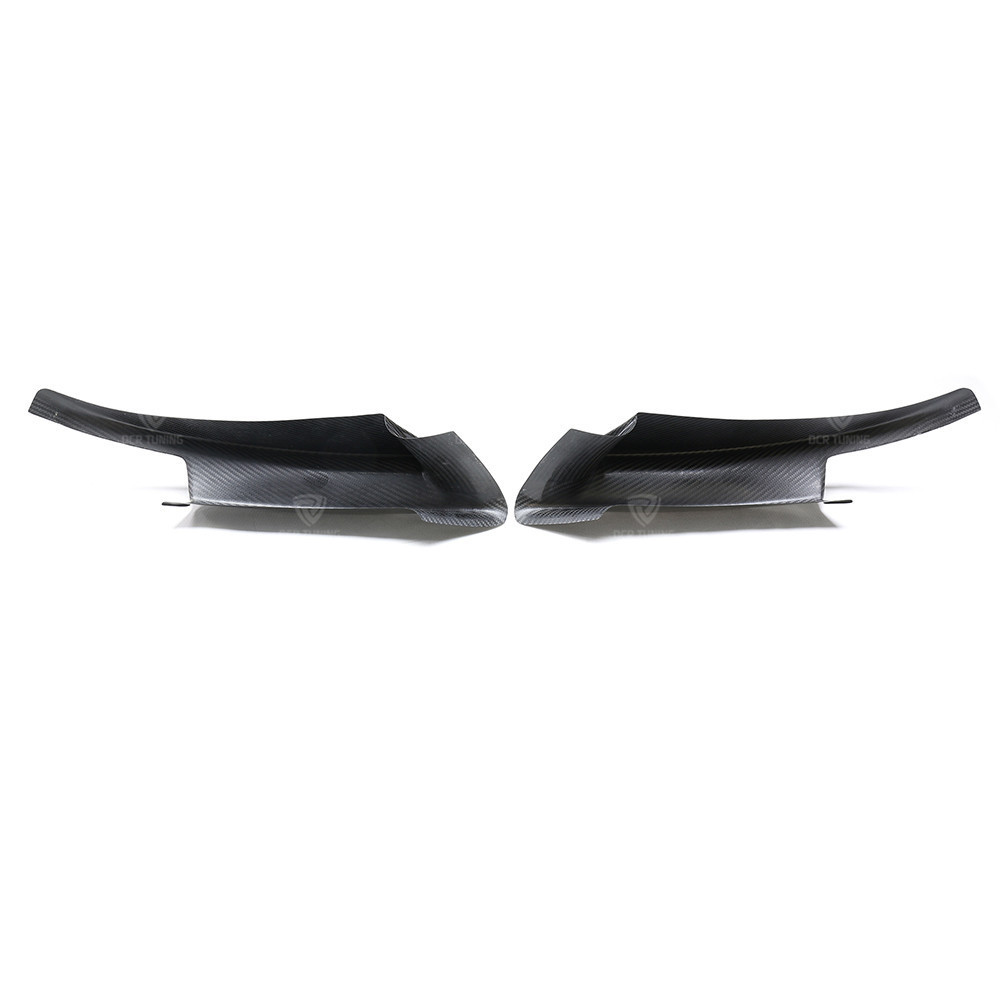 For BMW E90 E92 E93 M3 Carbon Fiber Front Canards Trim Exterior Bumper Splitter Protect Cover Glossy Black Fog Light Trim