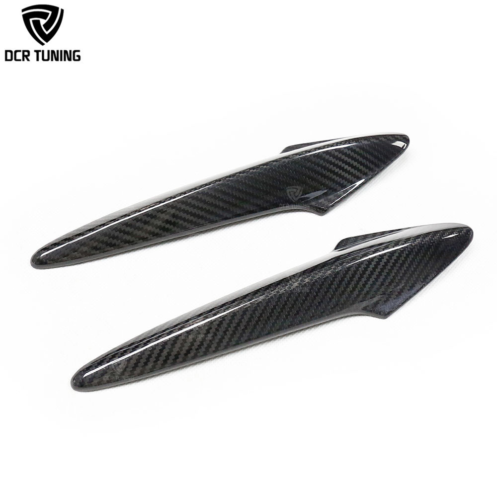 Stick on Dry Carbon Fiber Door Handle Cover for HONDA CIVIC F02 Exterior Pieces Outdoor Trims 2 pcs/set