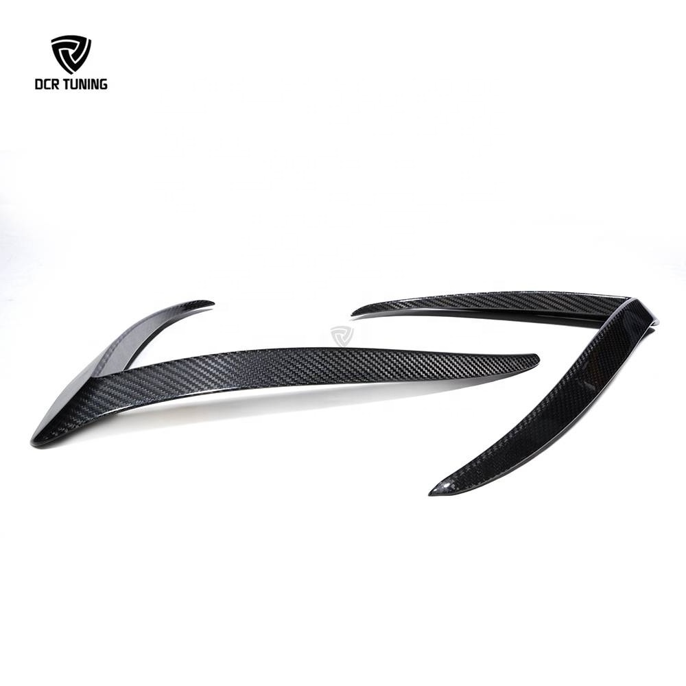 Carbon Fiber Glossy Front Fog Light Trim Cover Fog Lamp Frame Blade Trim for Tesla Model X 2023+