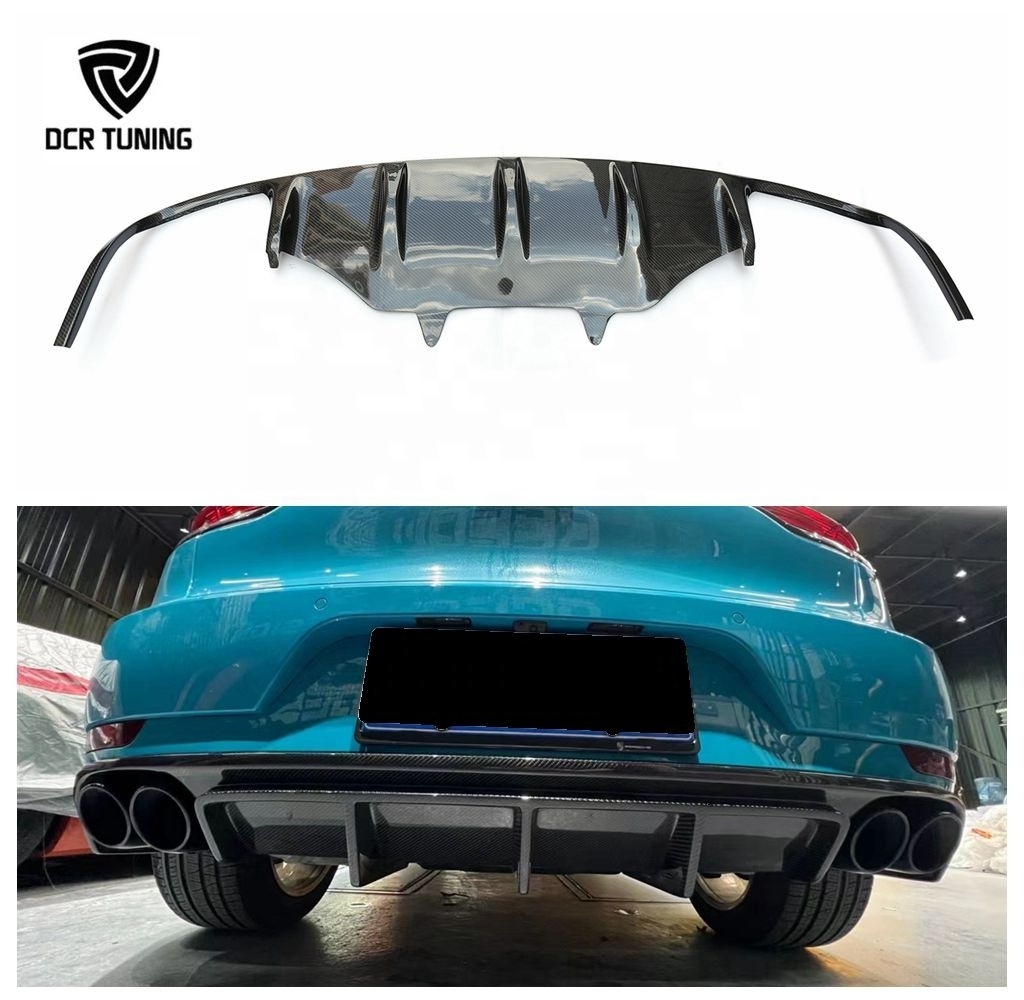 Rear Diffuser Rear Bumper Carbon Fiber Wet Carbon Glossy Black for PORSCHE MACAN 2014- Car Rear Lip Trim Accessories