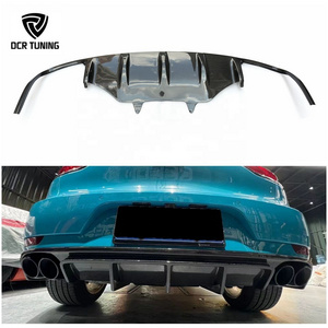 Rear Diffuser Rear Bumper Carbon Fiber Wet Carbon Glossy Black for PORSCHE MACAN 2014- Car Rear Lip Trim Accessories