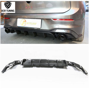 Fit Volkswagen VW MK8 Golf 8 GTI 2021UP Real Carbon Rear Bumper Diffuser Lip Original Carbon