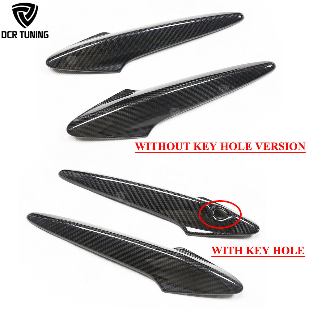 Stick on Dry Carbon Fiber Door Handle Cover for HONDA CIVIC F02 Exterior Pieces Outdoor Trims 2 pcs/set