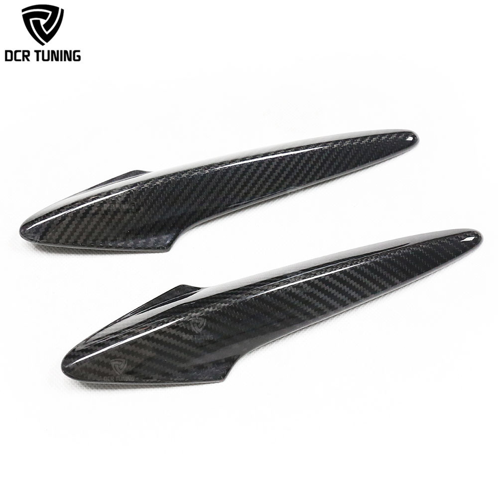 Stick on Dry Carbon Fiber Door Handle Cover for HONDA CIVIC F02 Exterior Pieces Outdoor Trims 2 pcs/set