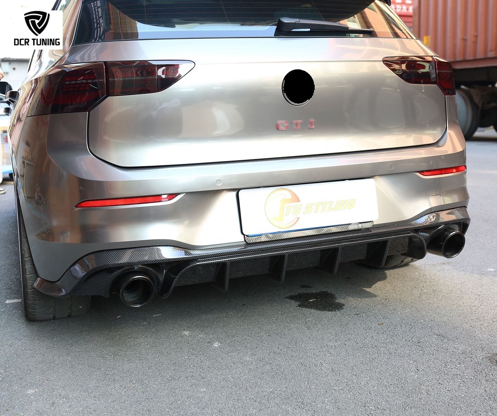 Fit Volkswagen VW MK8 Golf 8 GTI 2021UP Real Carbon Rear Bumper Diffuser Lip Original Carbon