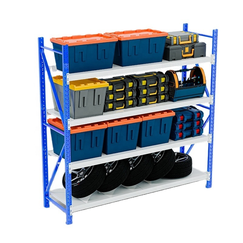 high quality medium duty garage storage 200KG rack warehouse storage commercial boltless racking shelves 4 tiers warehouse rack