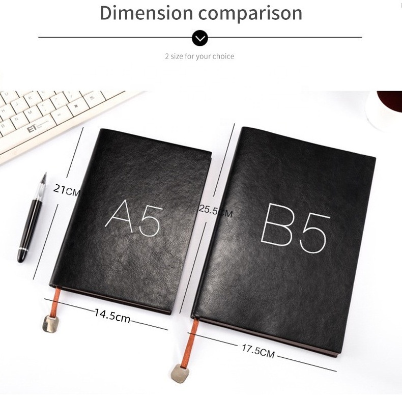 A5 B5 Soft Leather Notebook,PU Customized Conference Business Diary,Wholesale Thread-Bound Planner With Pendant