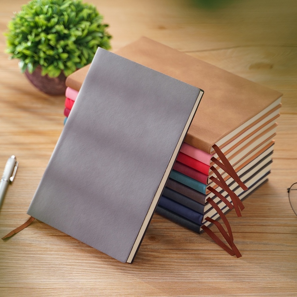 Custom Printing B5 A5 A6 Soft PU Leather Cover Notebook Fashion Simple Lined Journal Plain Diary Student Planner