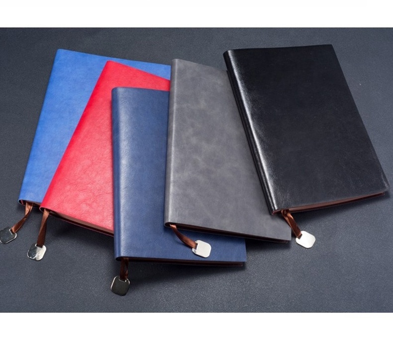 A5 B5 Soft Leather Notebook,PU Customized Conference Business Diary,Wholesale Thread-Bound Planner With Pendant