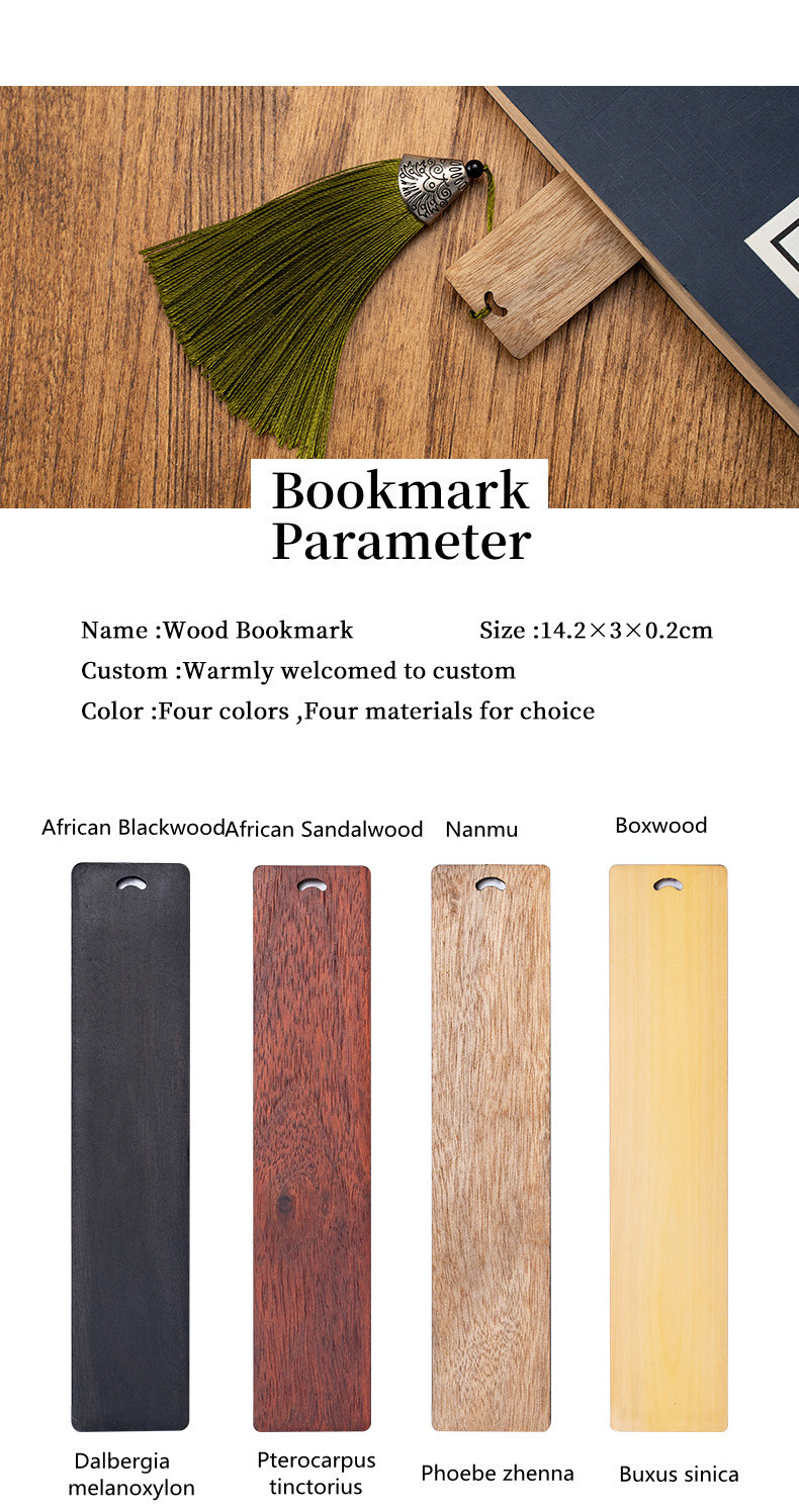 Laser Engraved Bookmark Natural Wood Decorative,Custom Logo Wooden Book Marks,Wooden Bookmark Blank