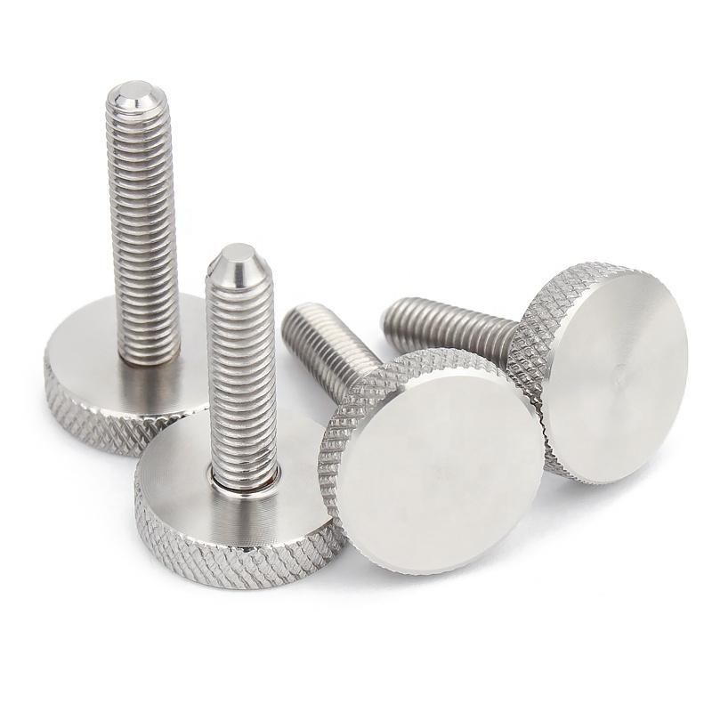 m3 m4 m5 m6 m8 m10 stainless steel knurled screw hand twist adjustment bolt big head advertising mirror screw