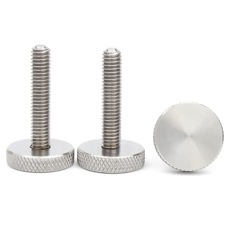 m3 m4 m5 m6 m8 m10 stainless steel knurled screw hand twist adjustment bolt big head advertising mirror screw