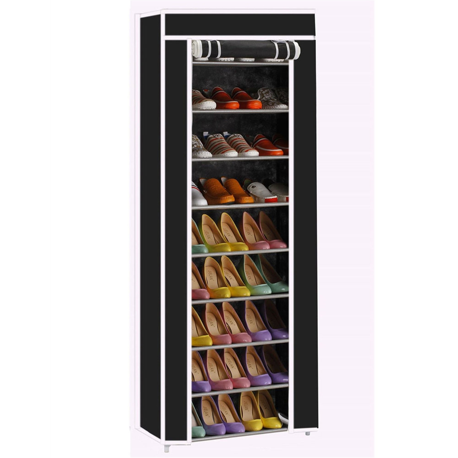 US UK EU Warehouse Promotional top quality detachable stackable two row storage rack fabric storage shelf shoe rack