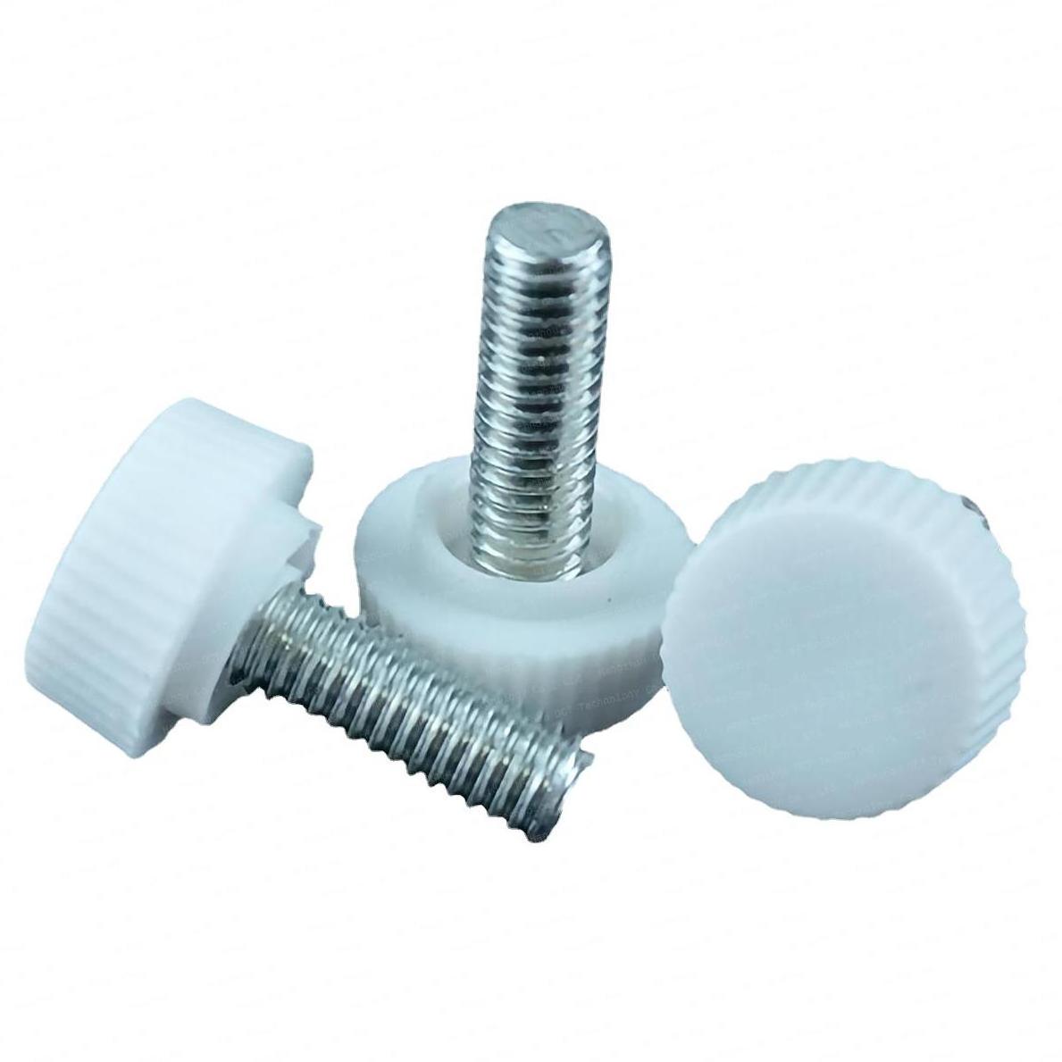 SDPSI DCT M4 M5 M6 White Head Handle Hand Round Knurled Rubber Thumb Screw Plastic Tighten Bolt Nuts Knob