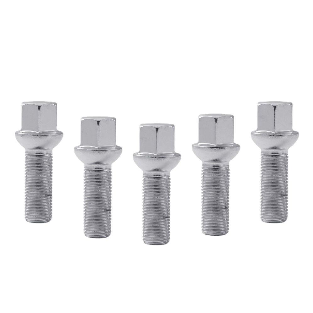 SDPSI1pcs Car Wheel Nut Bolts Ball Seat Screw M12x1.5 / M14x1.5 / M15x1.25 Various Lengths for BMW Volkswagen Audi Mercedes