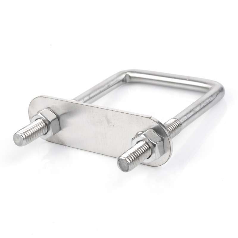 304 stainless steel U-shaped screw U-shaped bolt Right angle u-shaped square tube clamp square clamp fixed screw